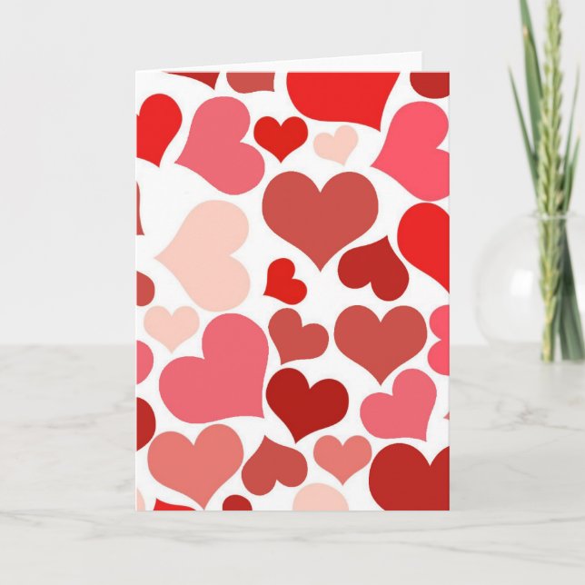 Hearts Anniversary Greeting Card (Front)