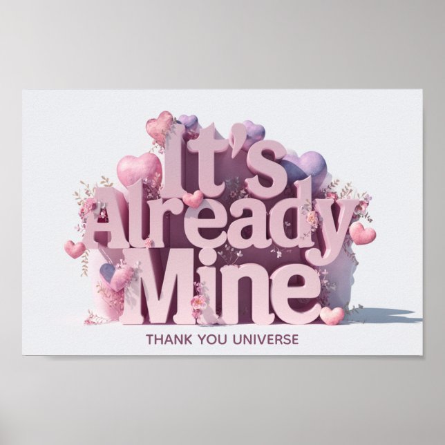 *~* Hearts AP85 Manifestation Law of Attraction Poster (Front)