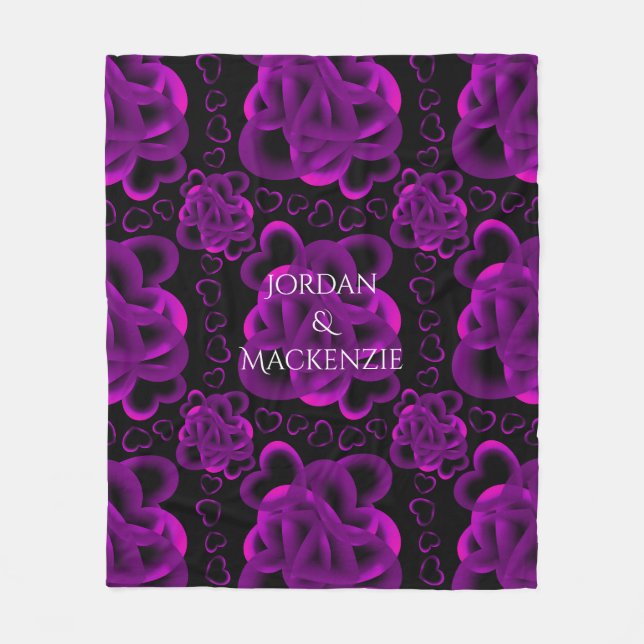 Hearts Aplenty Pattern Fleece Blanket (Front)