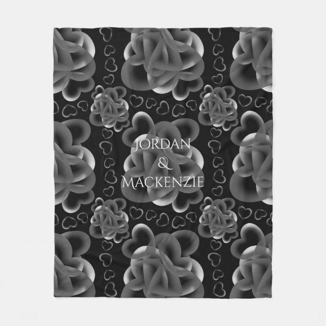 Hearts Aplenty Pattern Fleece Blanket (Front)