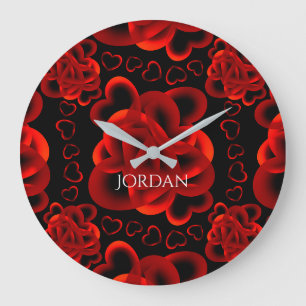 Hearts Aplenty Pattern Large Clock