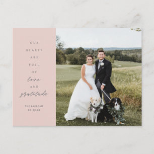 Hearts are Full Photo Wedding Thank You Postcard