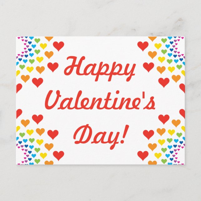 Hearts around hearts - Happy Valentine's Day! Holiday Postcard (Front)