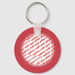 Hearts Around Your Photo Template Key Ring