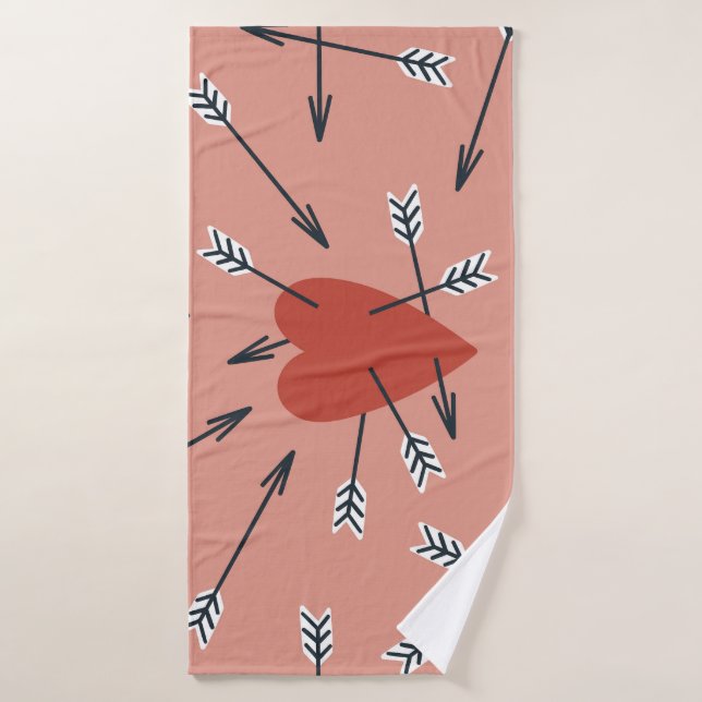 Hearts arrows hand-made. bath towel (Bath Towel)
