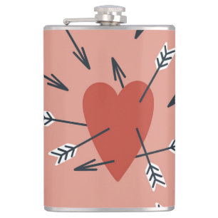 Hearts arrows hand-made. hip flask