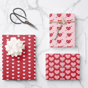Hearts Arrows Initials Personalized Valentine Wrapping Paper Sheet