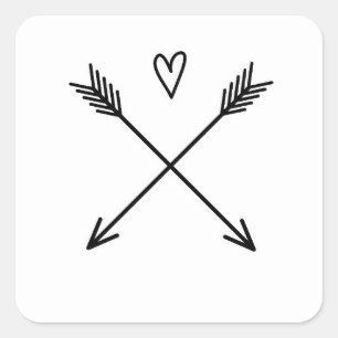 Hearts & Arrows Square Sticker