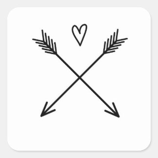 Hearts & Arrows Square Sticker