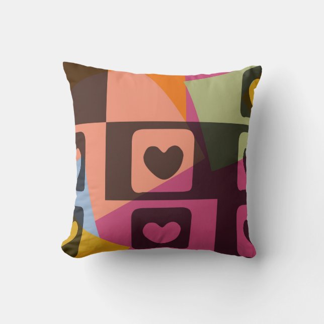 Hearts Art Design Pillow (Front)