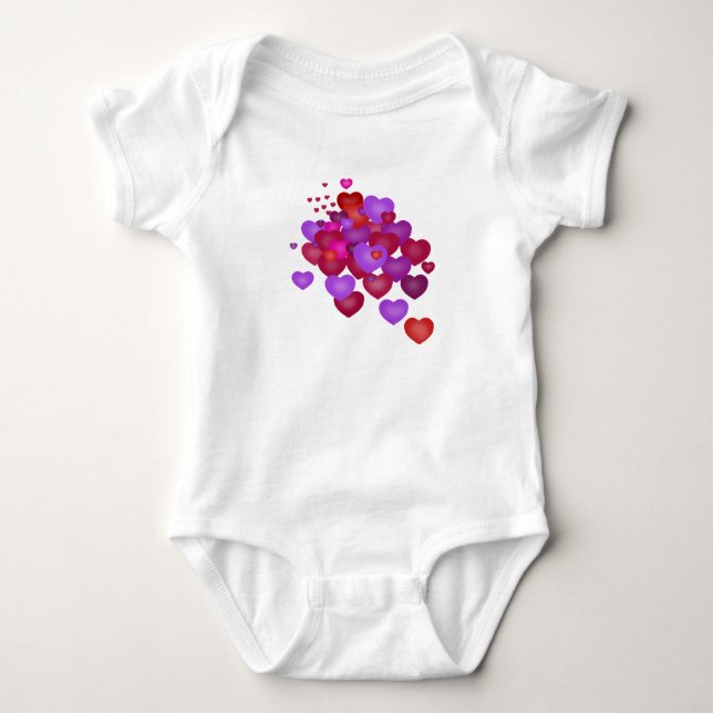 Hearts Baby Bodysuit (Front)