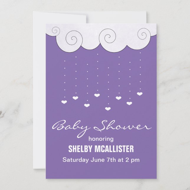 Hearts Baby Shower Invitations (Front)
