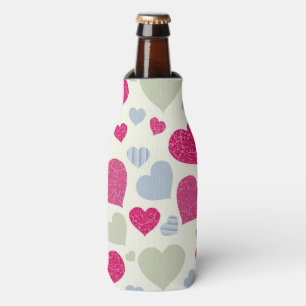 Hearts Background Bottle Cooler