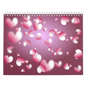 Hearts Background Calendar