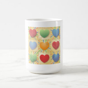 Hearts background coffee mug