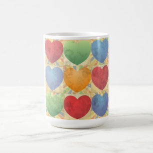 Hearts background coffee mug
