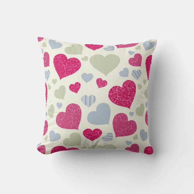 Hearts Background Cushion (Front)