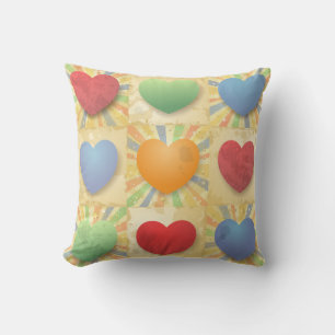 Hearts background cushion