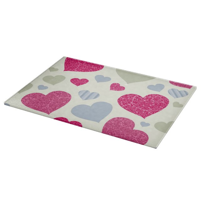 Hearts Background Cutting Board (Corner)