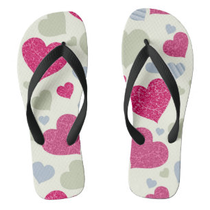 Hearts Background Flip Flops
