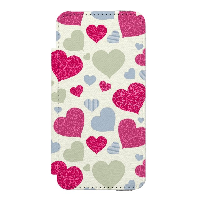 Hearts Background Incipio iPhone Wallet Case (Folio Front)