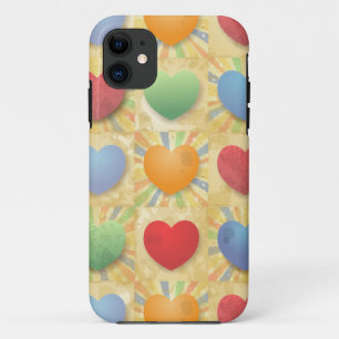 Hearts background, iPhone case