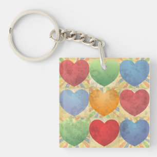 Hearts background key ring