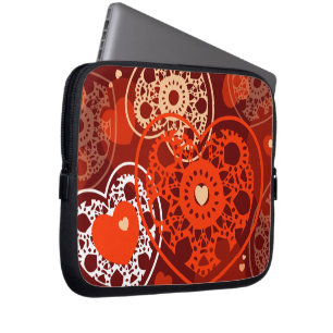 Hearts background, laptop sleeve