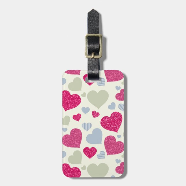 Hearts Background Luggage Tag (Front Vertical)