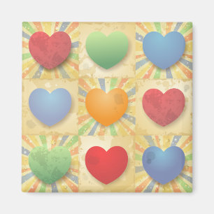Hearts background magnet