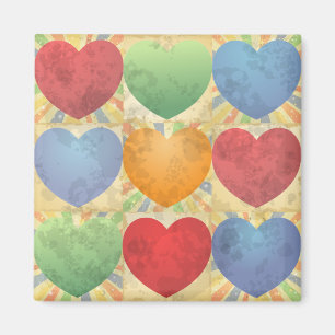 Hearts background magnet