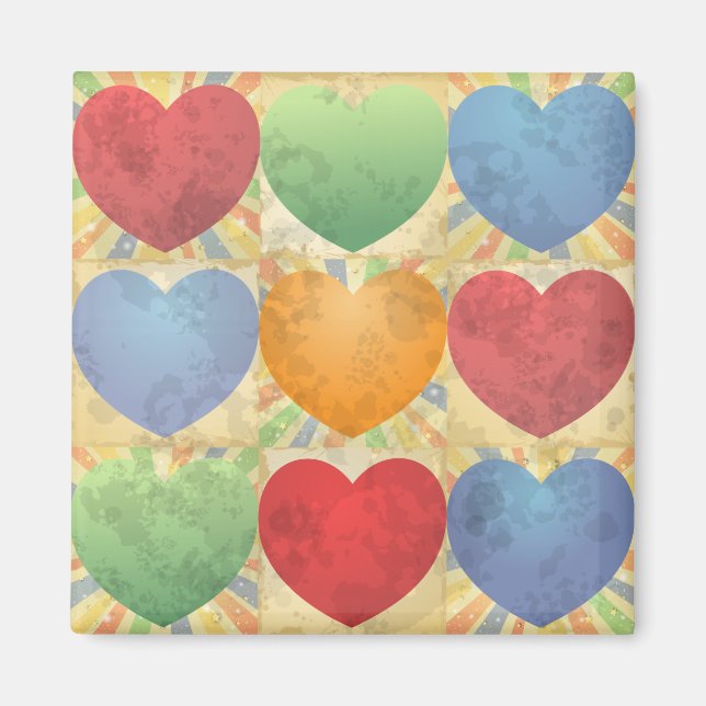 Hearts background magnet (Front)
