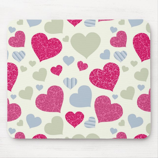 Hearts Background Mouse Mat (Front)