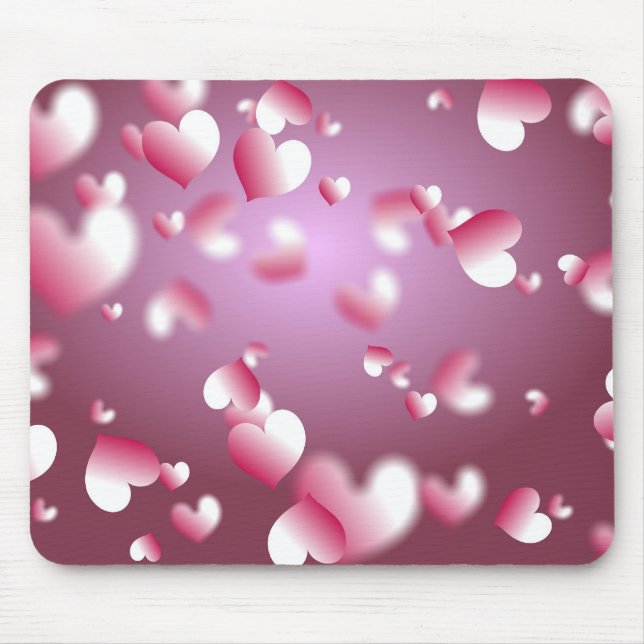 hearts background mouse mat (Front)