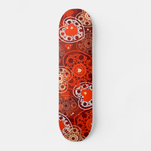 Hearts background, skate skateboard