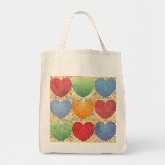 Hearts background tote bag (Front)