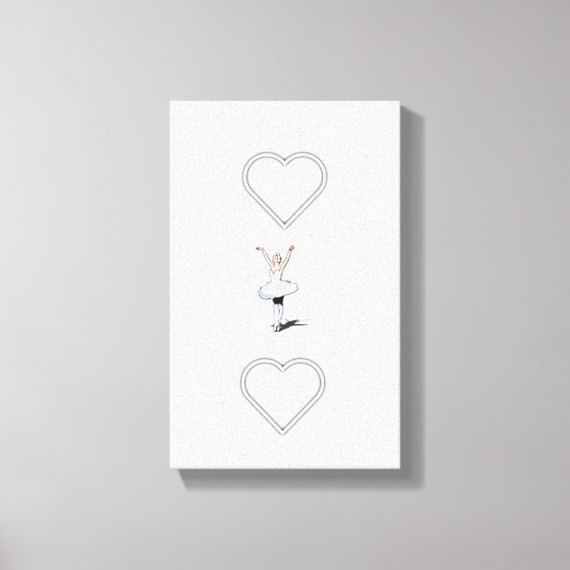 Hearts & Ballerina Girl Canvas Print (Front)