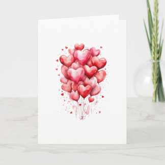 Hearts Balloon Romantic Love  Card