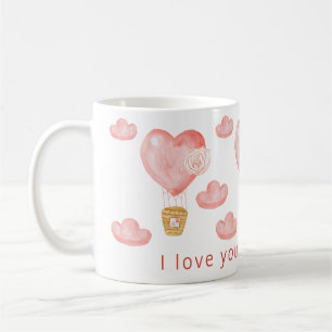 Hearts Balloon Valentine Personalised Custom  Coffee Mug