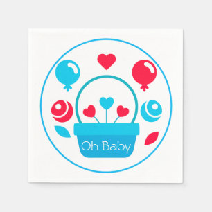 Hearts, Balloons and heart basket  Napkin