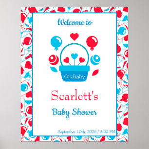 Hearts, Balloons and heart basket  Poster
