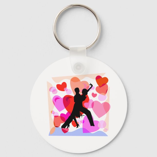 Hearts ballroom dancing key ring (Front)