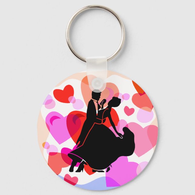 Hearts ballroom dancing key ring (Front)