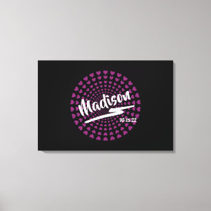 Hearts Bat Mitzvah Sign-In Board Canvas Print