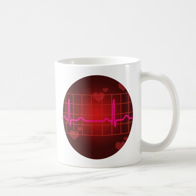 hearts beat round copy coffee mug (Right)