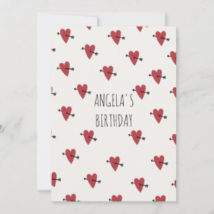 Hearts birthday invitation