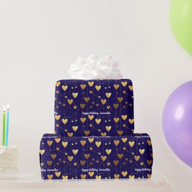 hearts birthday Valentine's Day anniversary  Wrapping Paper (Party Gifts)