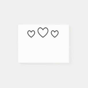 Hearts Black And White Love Post-it Notes