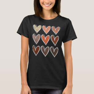 Hearts Black History Beauty Has No Skin Tone Afric T-Shirt