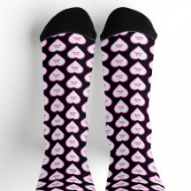 Hearts Black Valentine's Crew Socks